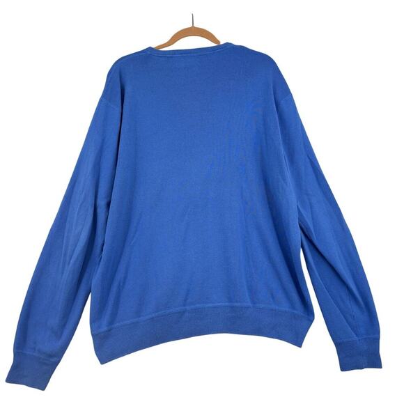 Polo Ralph Lauren Mens Sweater Size XXL Blue 100% Cotton Pullover Red Logo - Picture 6 of 10